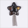3.25" x 5.75" Black Nickel Beaded Brooch