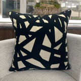 Viva014 Black Velvet Geometric Accent Pillow Polyester Fabric - Multi, 20" X 20" (1 Unit)