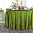 Round Velvet Tablecloth 132" Moss Green