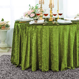 Round Velvet Tablecloth 132" Moss Green