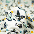 Butterflies And Ladybugs Printed Nylon Spandex Fabric - Blue, Butterflies And Ladybugs Print, 55/56" Width (1 Yard)
