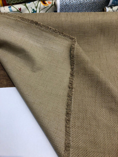 Antique Green Jute Burlap Polyester Fabric - Heavy Weight, Drapery Upholstery, 1 Yard
