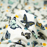 Printed Spandex Butterflies and Ladybugs Blue