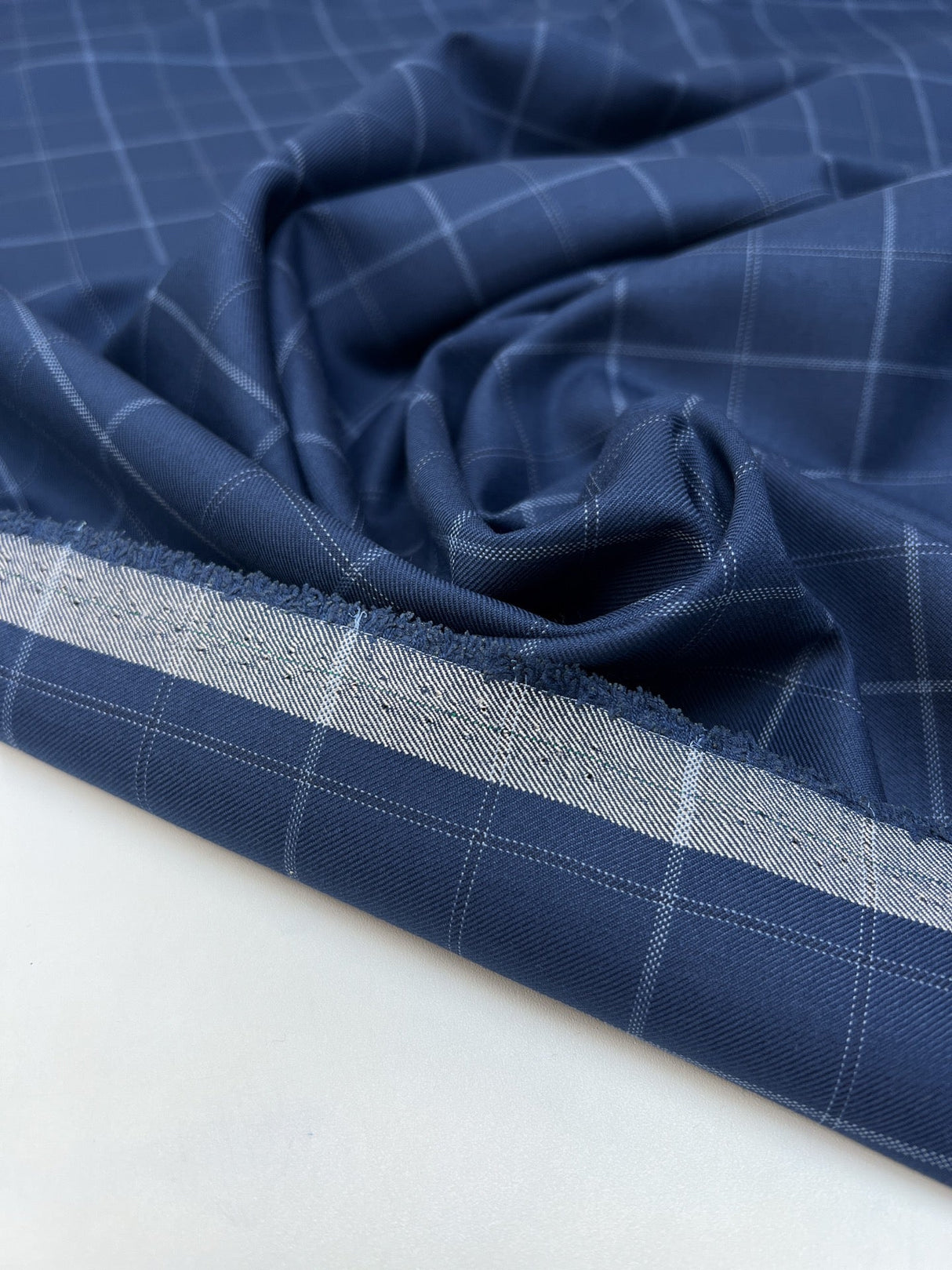 Italian Checked Twill Suit Fabric