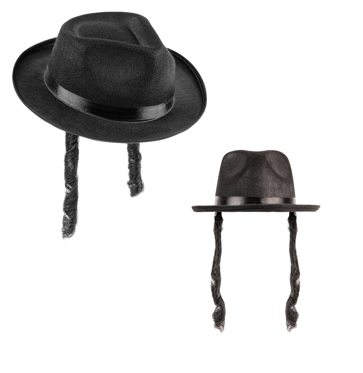 Black Fedora with Side Locks