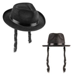 Black Fedora with Side Locks