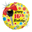 Foil Balloon 16th Birthday Dots
