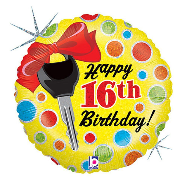 Foil Balloon 16th Birthday Dots