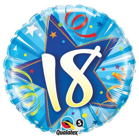 Foil Balloon 18 Inch Shining Star Bright Blue