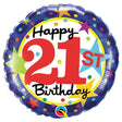 21st Birthday Stars Foil Balloon