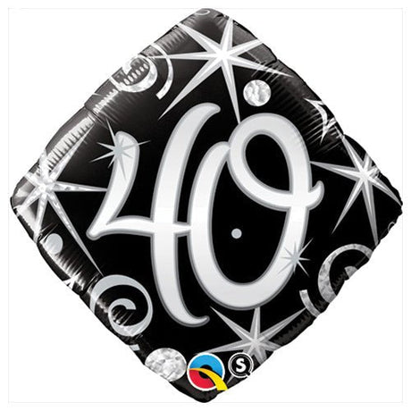 Foil Balloon 40 Elegant Sparkles & Swirls