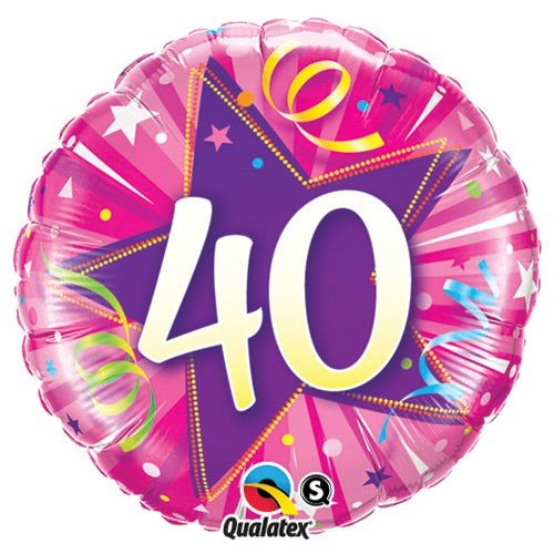 Foil Balloon 40 Shining Star Hot Pink