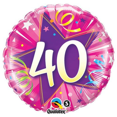 Foil Balloon 40 Shining Star Hot Pink