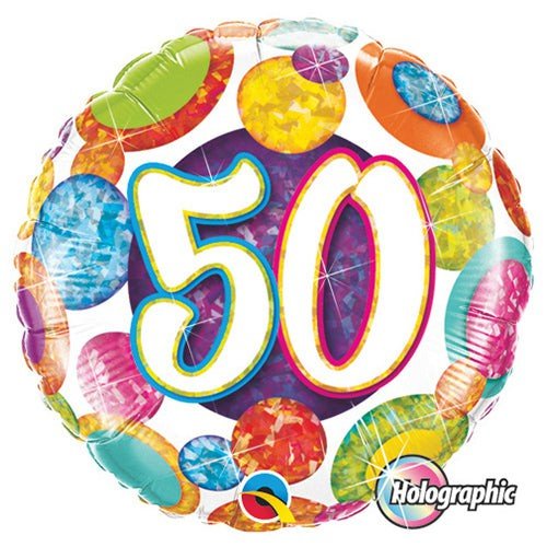 Foil Balloon 18 Inch 50 Big Dots & Glitz