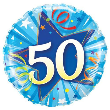 Foil Balloon 18 Inch 50 Shining Star Bright Blue