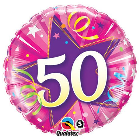 Foil Balloon 18 Inch 50 Shining Star Hot Pink