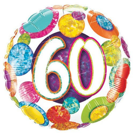 18 Inch Foil Balloon 60 Big Dots & Glitz