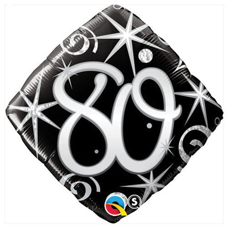 Foil Balloon 80 Elegant Sparkles & Swirls