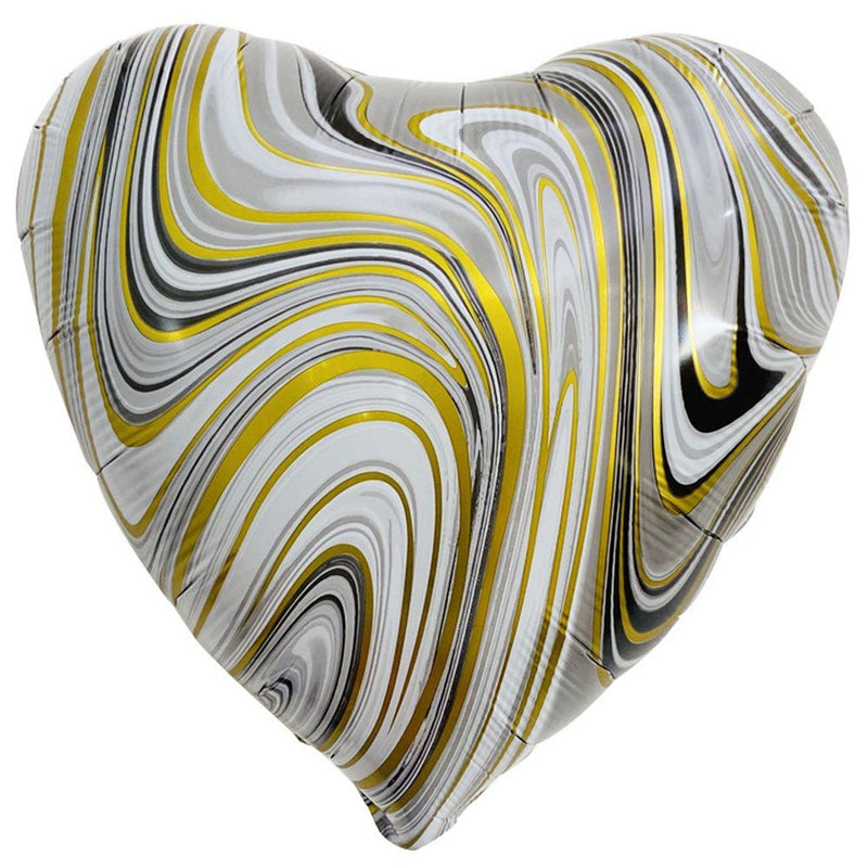 Heart Foil Balloon Black & Gold