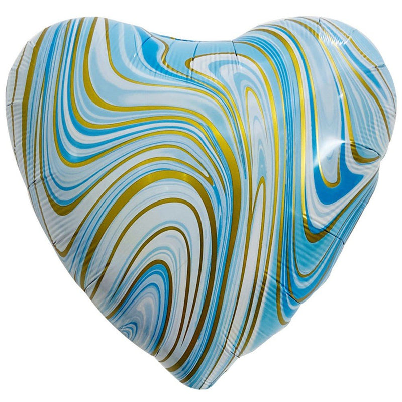 Heart Foil Balloon Blue & Gold