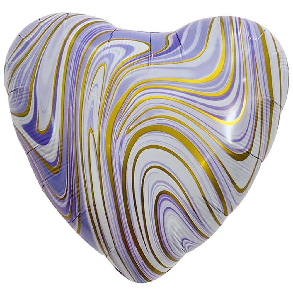 Foil Balloon Agate Heart Purple & Gold