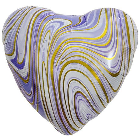Foil Balloon Agate Heart Purple & Gold