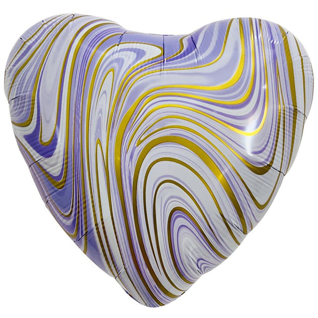 Foil Balloon Agate Heart Purple & Gold