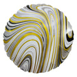 Foil Balloon 18 Inch Agate Round Black & Gold