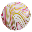 18 Inch Foil Balloon - Pink & Gold Agate Round