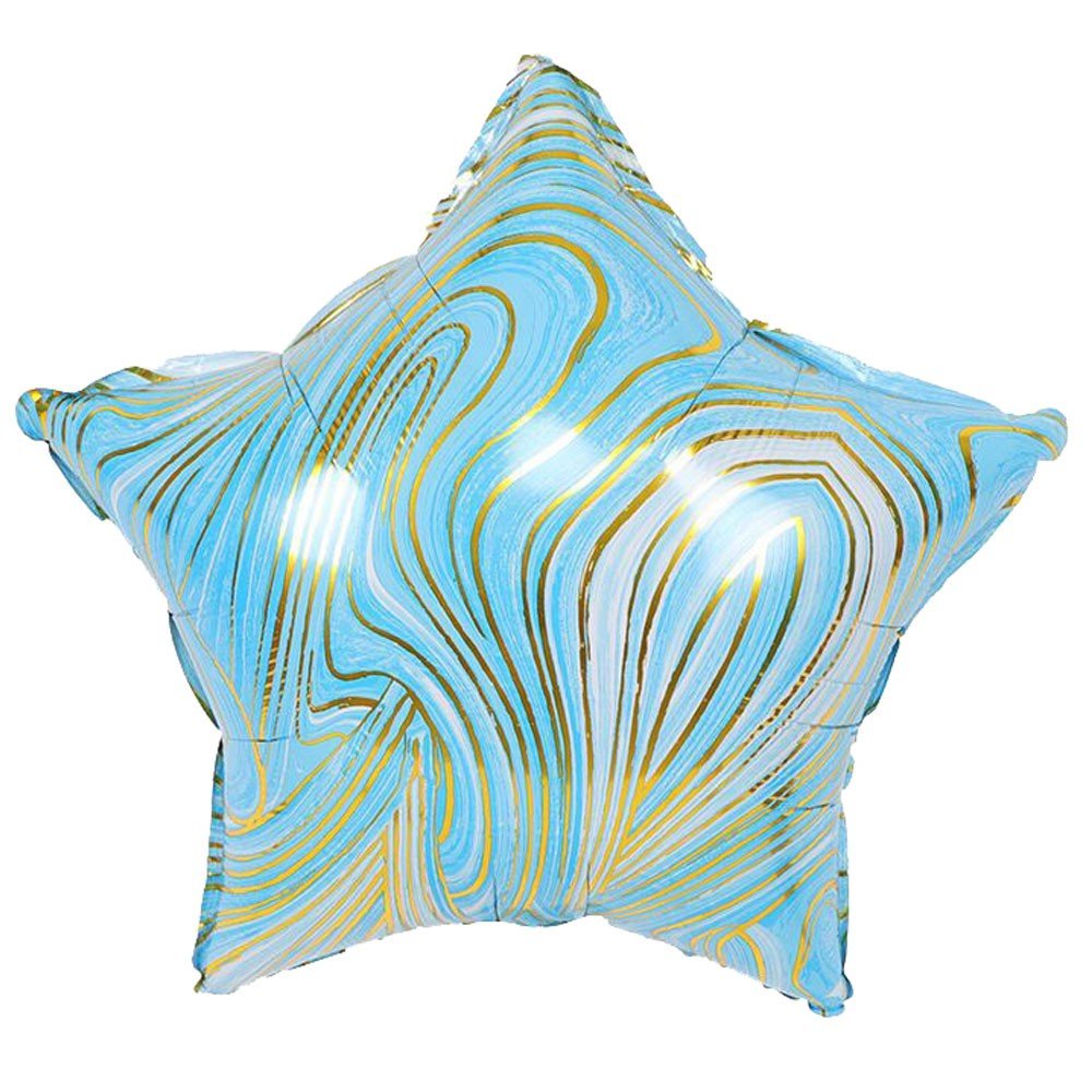 Foil Balloon 18 Inch Agate Star Blue & Gold