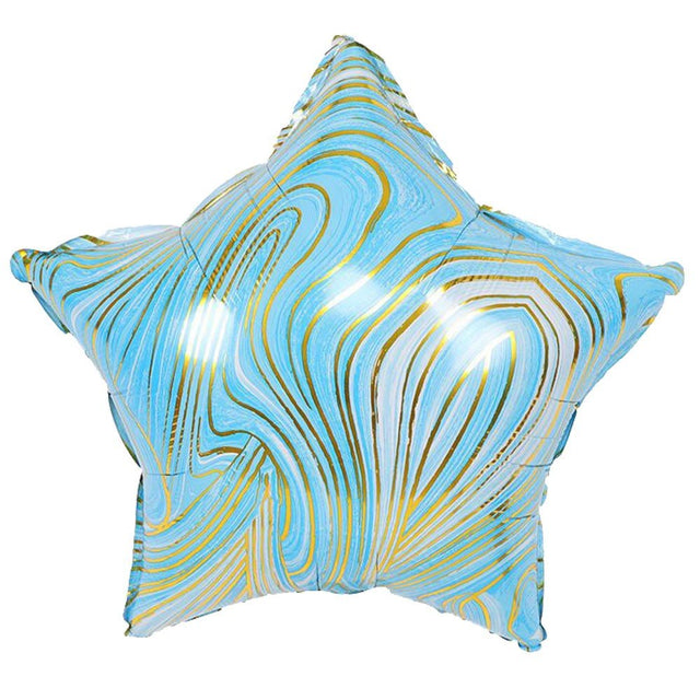 Foil Balloon 18 Inch Agate Star Blue & Gold