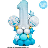 Foil Balloon Age 1 Blue Dots
