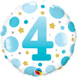 Foil Balloon Age 4 Blue Dots