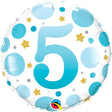 Age 5 Blue Dots Foil Balloon