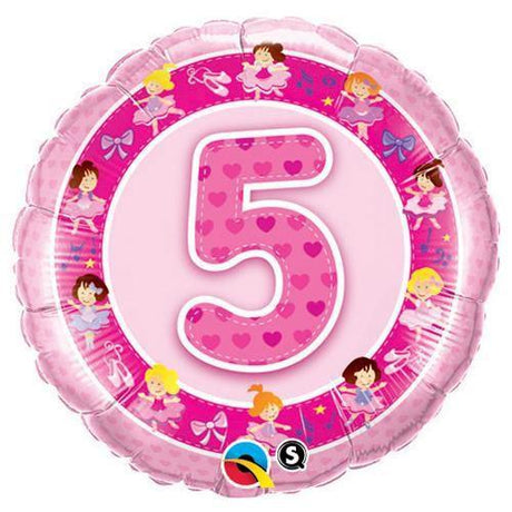 Foil Balloon Girls Age 5 Pink Ballerinas