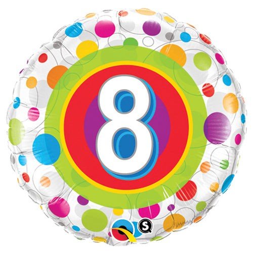 Foil Balloon Girls Age 8 Colorful Dots