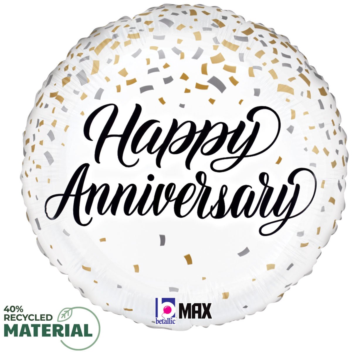 Anniversary Metallic Confetti Foil Balloon