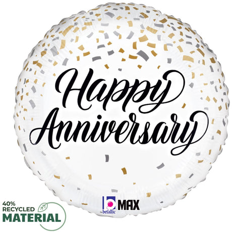 Anniversary Metallic Confetti Foil Balloon