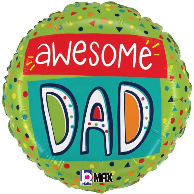 Foil Balloon Awesome Dad Confetti 18 Inch