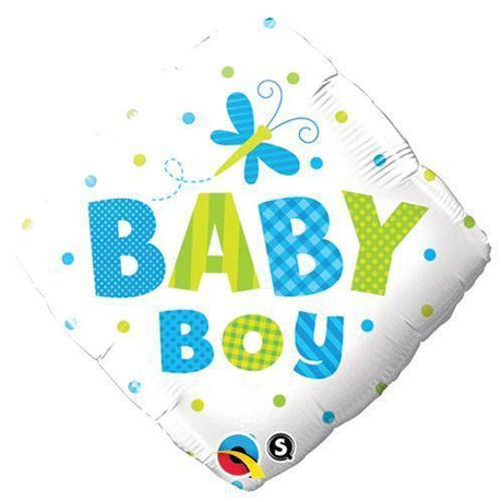 Foil Balloon Baby Boy Dots & Dragonfly