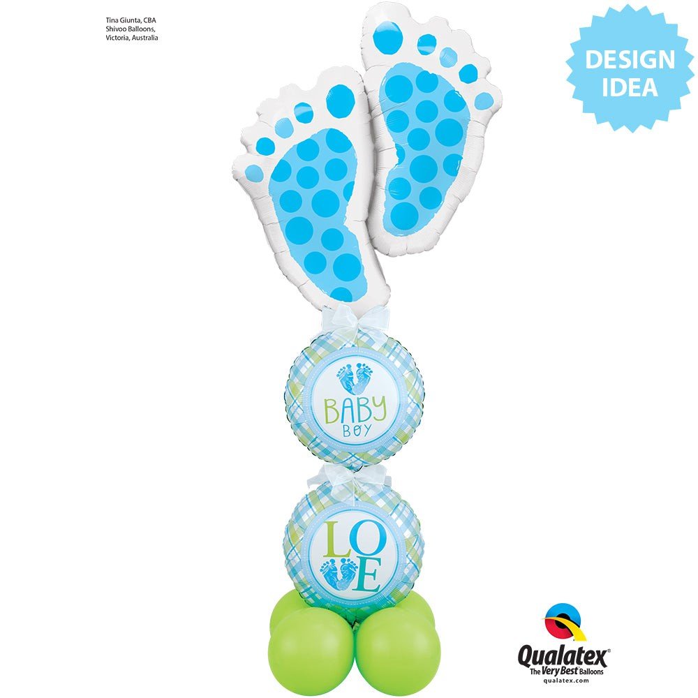 Baby Boy Feet Foil Balloon 18 Inch