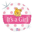 Baby Girl Bear Foil Balloon