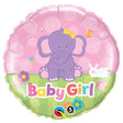 Baby Girl Elephant Foil Balloon