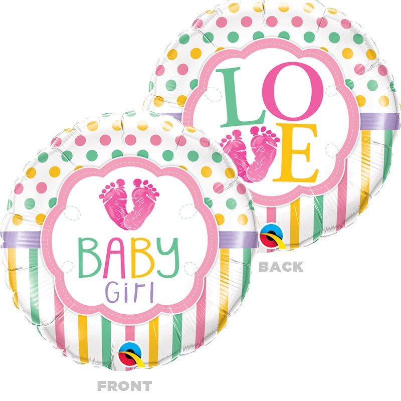 Foil Balloon Baby Girl Feet 18 Inch