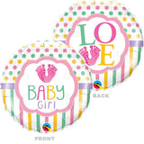 Foil Balloon Baby Girl Feet 18 Inch