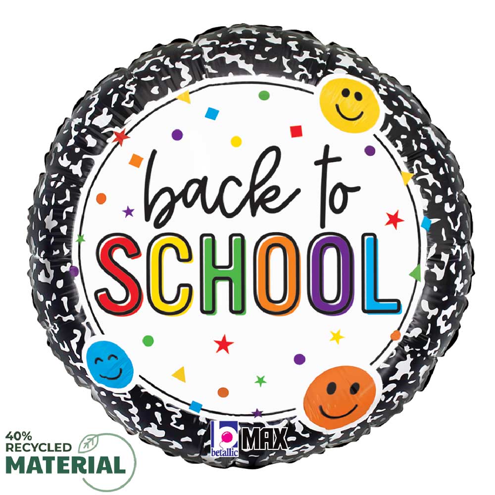 Foil Balloon Back to School Smiley Composition