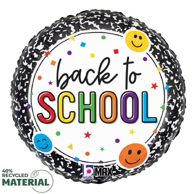 Foil Balloon Back to School Smiley Composition