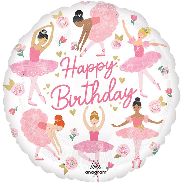 Girls Ballerina Birthday Foil Balloon