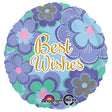 Foil Balloon Best Wishes Blue Floral