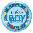 Birthday Boy Blue Foil Balloon
